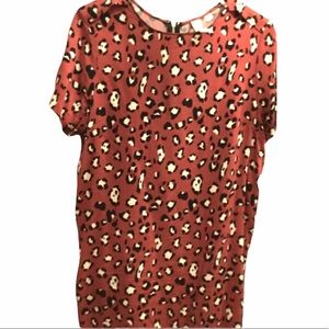 Allison Joy cheetah print dress w/ exposed zipper